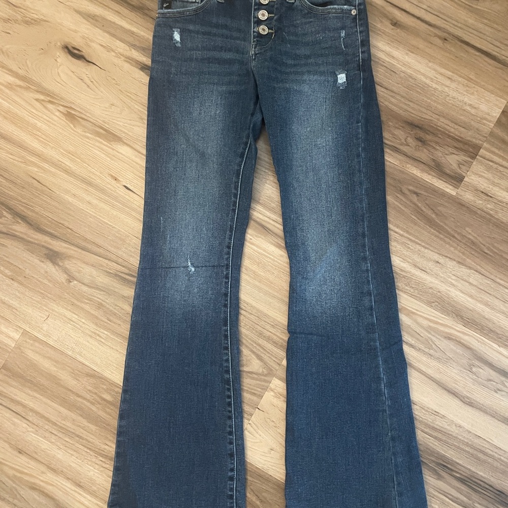 KanCan Petite Dark Blue Flare Jeans